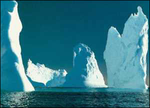 Melting Antartica, artic icebergs